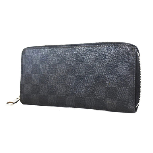 Louis Vuitton Damier Graphite Zippy Wallet Vertical Braza N63095 Long Wallet Black