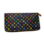 Louis Vuitton Monogram Multicolor Zippy Zip Around Long Wallet Black