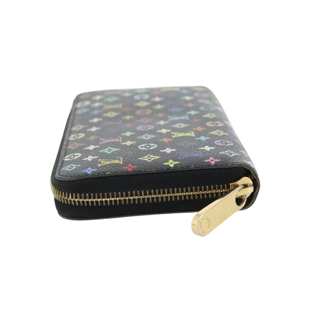 Louis Vuitton Monogram Multicolor Zippy Zip Around Long Wallet Black