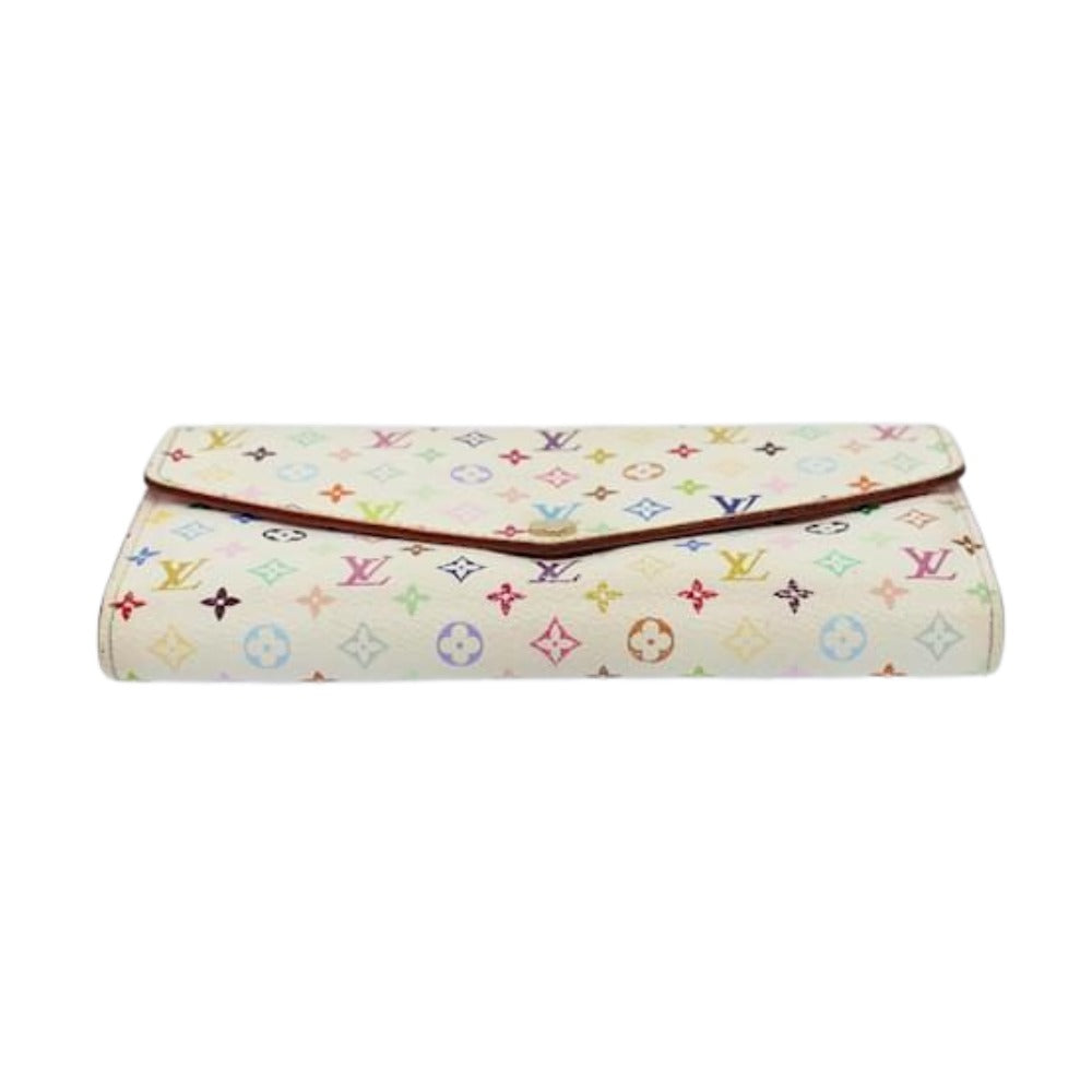 Louis Vuitton Sarah Wallet Monogram Multicolor Blanc M93532 Long Wallet White