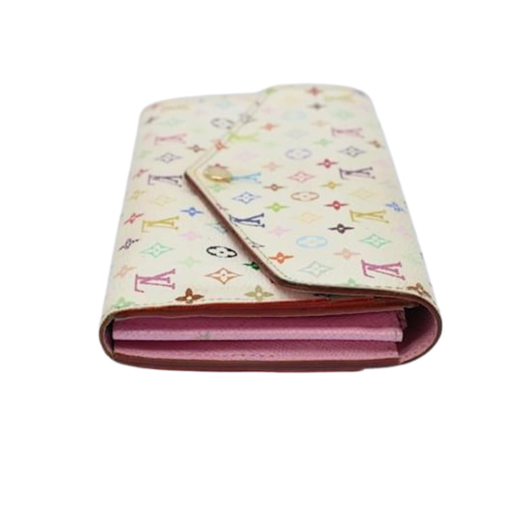 Louis Vuitton Sarah Wallet Monogram Multicolor Blanc M93532 Long Wallet White