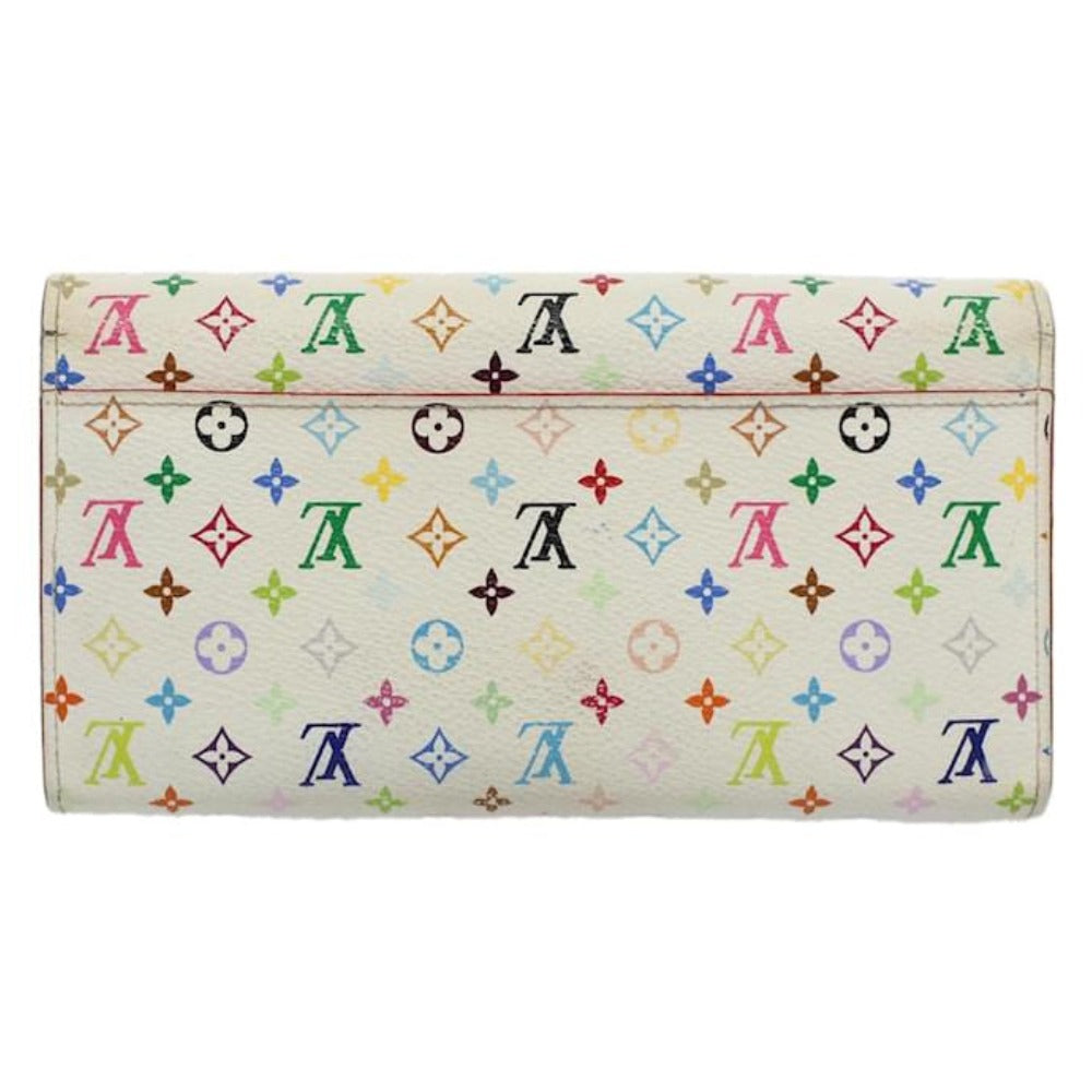 Louis Vuitton Sarah Wallet Monogram Multicolor Blanc M93532 Long Wallet White