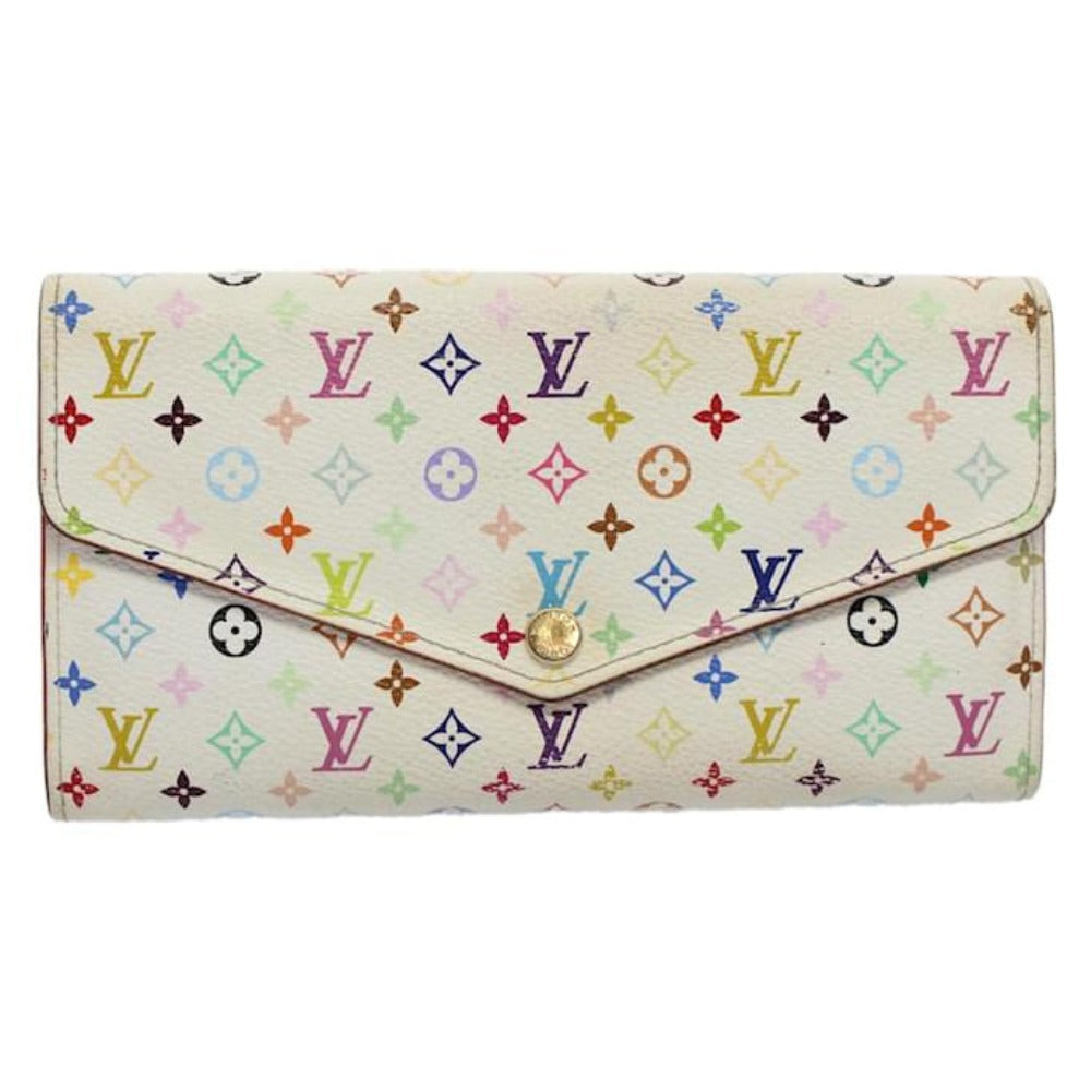Louis Vuitton Sarah Wallet Monogram Multicolor Blanc M93532 Long Wallet White