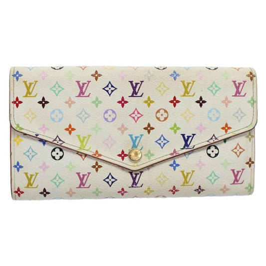 Louis Vuitton Sarah Wallet Monogram Multicolor Blanc M93532 Long Wallet White